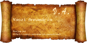 Vaszi Annamária névjegykártya